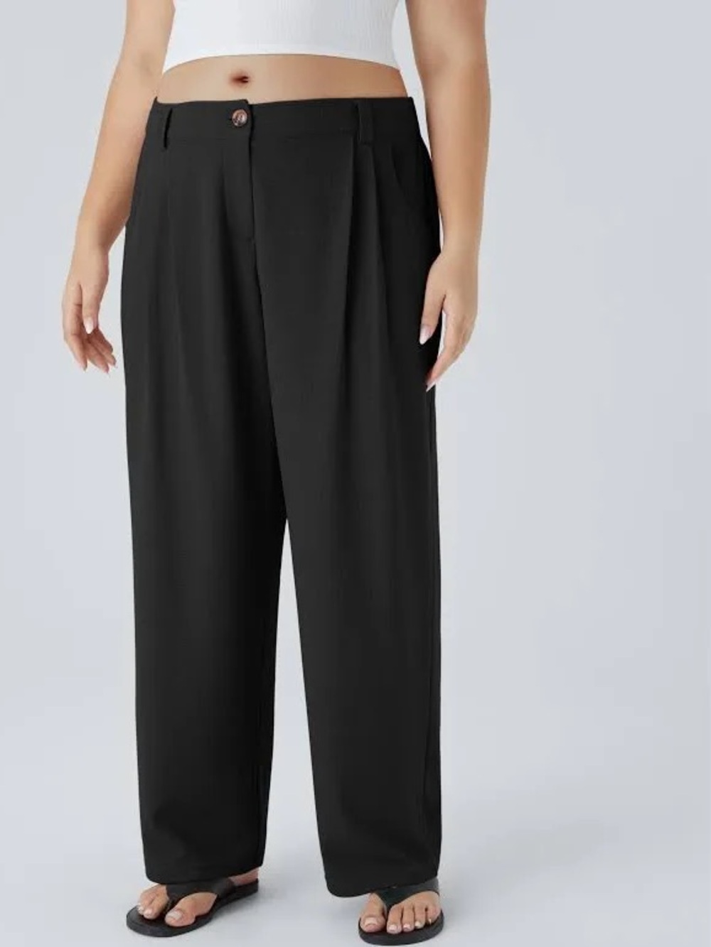 Halara Mid Rise Zipper Pocket Waffle Casual Pants